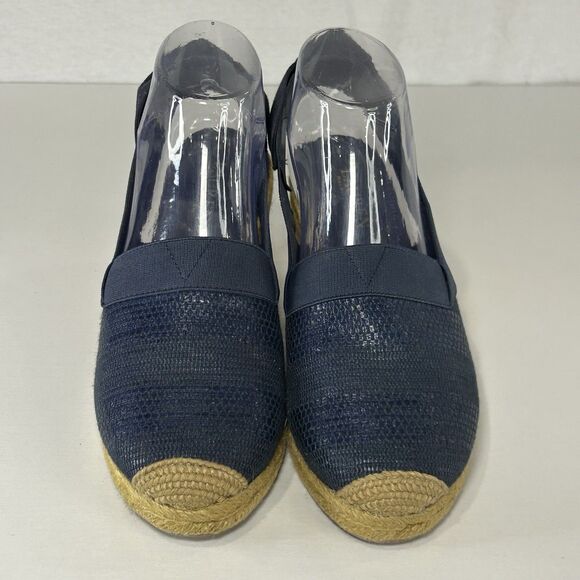 Lauren RALPH LAUREN Helma Espadrille Slingback Wedge Sandal Navy Women’s 8 B - Picture 2 of 6